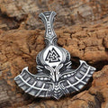 Vikings Mjolnir with Valknut Stainless Steel Pendant & Necklace - Pendant Only