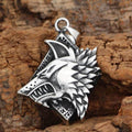 Viking Wolf Fenrir Stainless Steel Pendant & Necklace - Pendant Only