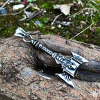 Vikings Skull Axe Stainless Steel Necklace - 