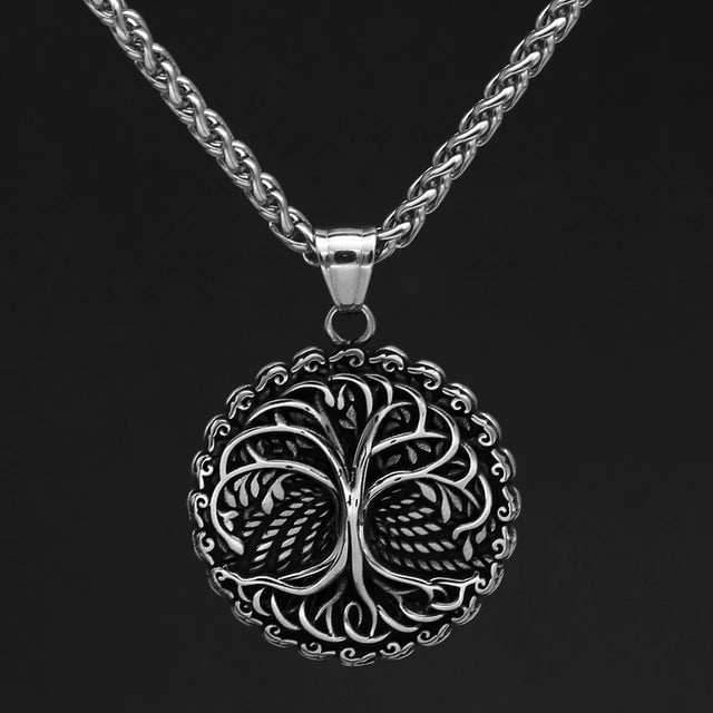 Vikings Tree of Life Stainless Steel Pendant Necklace - 