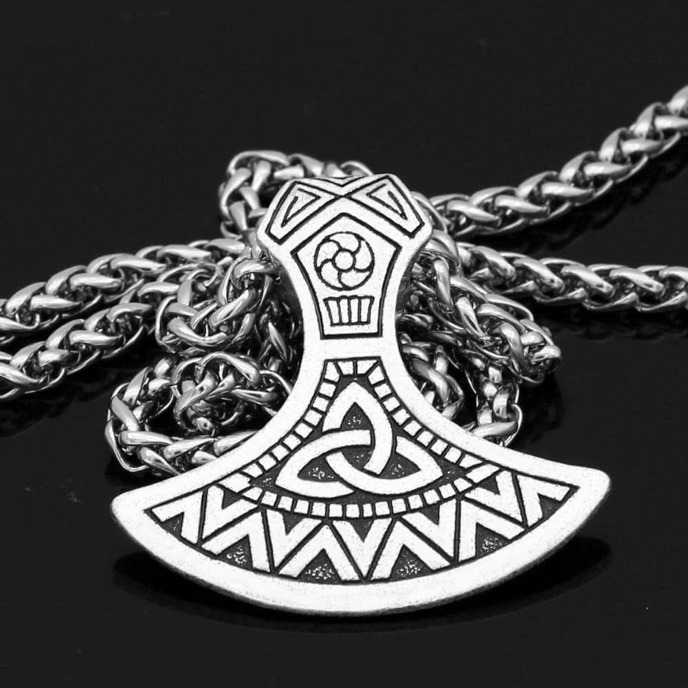 Vikings Triquetra Axe Stainless Steel Pendant & Necklace - 