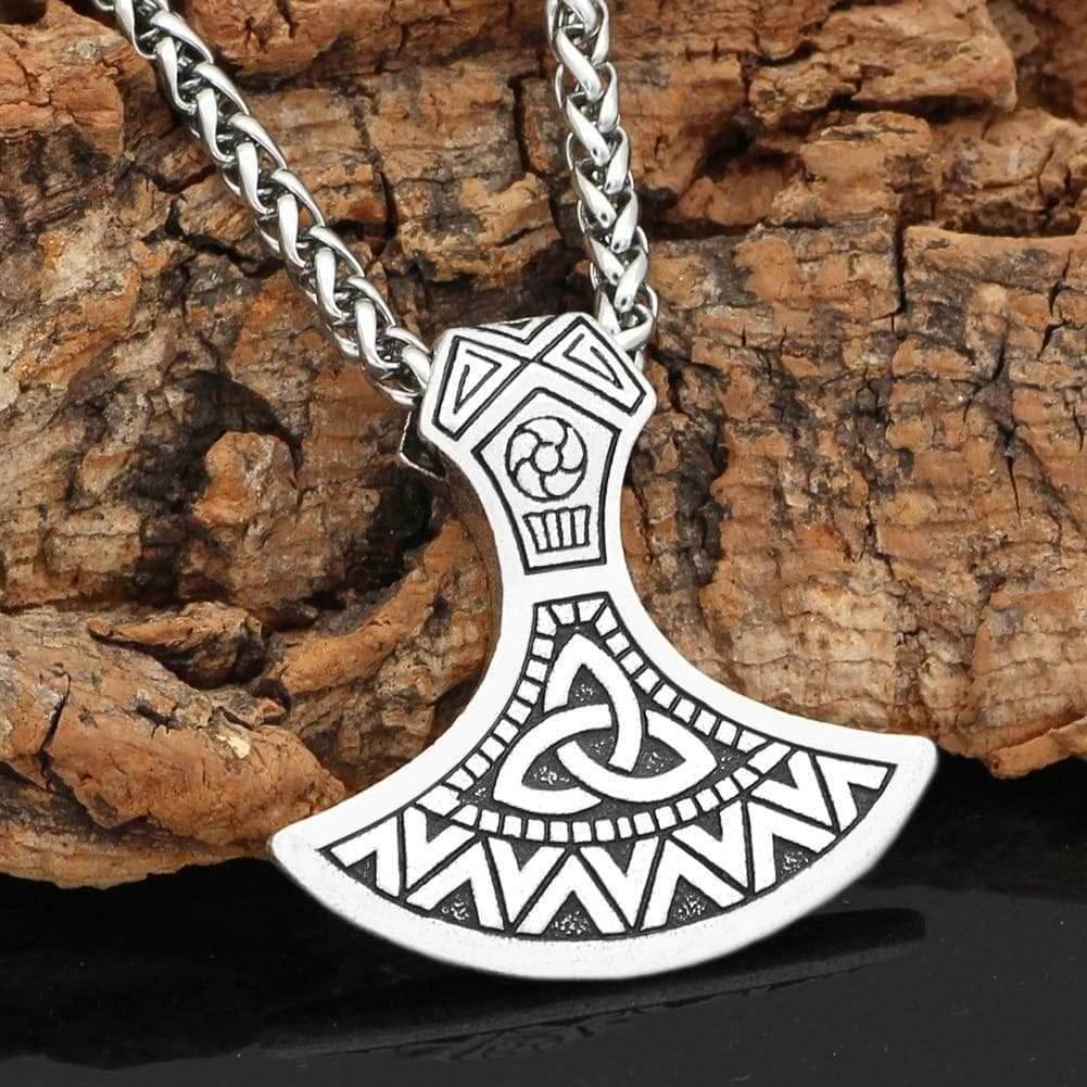 Vikings Triquetra Axe Stainless Steel Pendant & Necklace - 