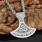 Vikings Triquetra Axe Stainless Steel Pendant & Necklace - 