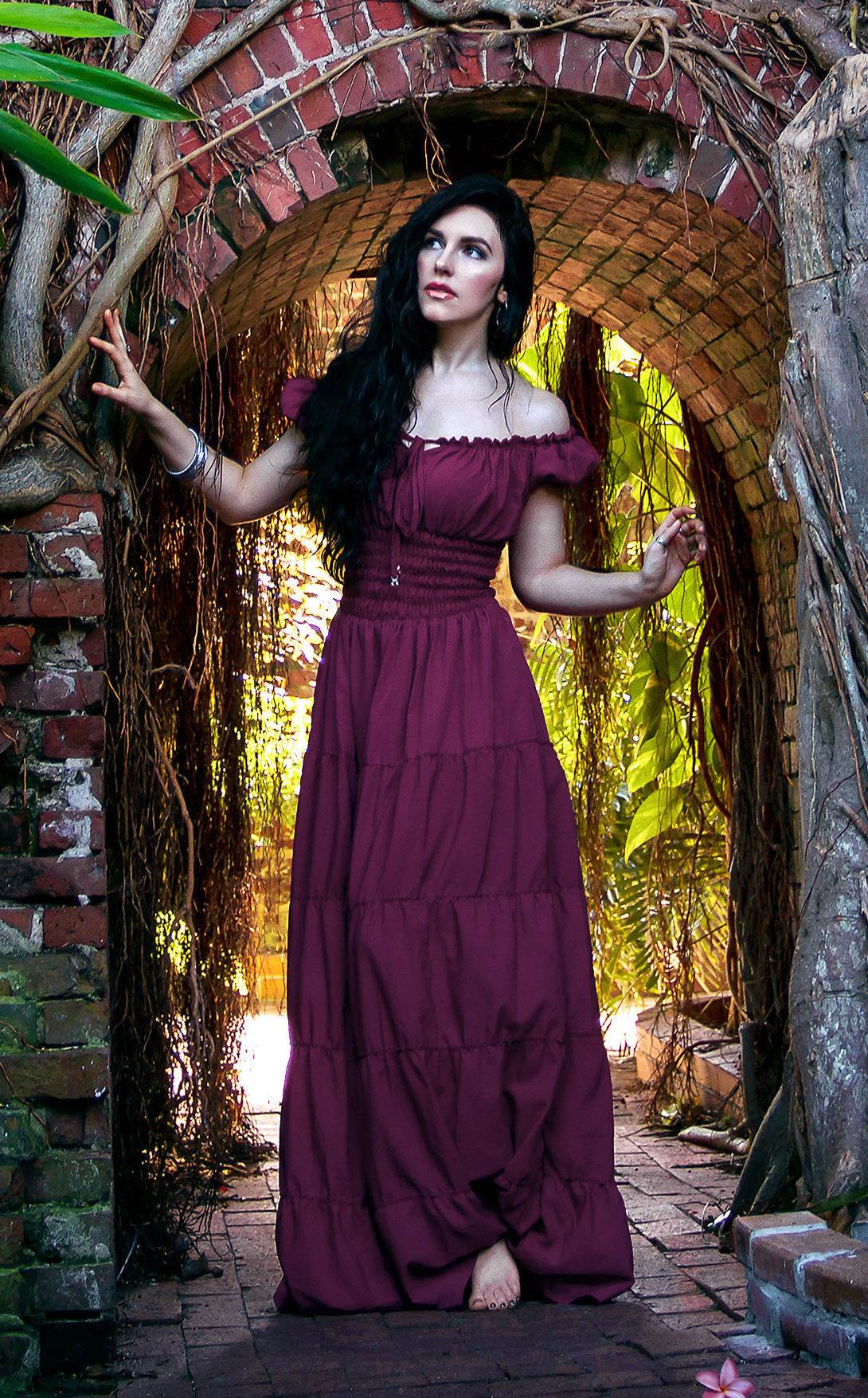 Perfect Hot Weather Renaissance Chemise Bohemian Summer Dress - Olive