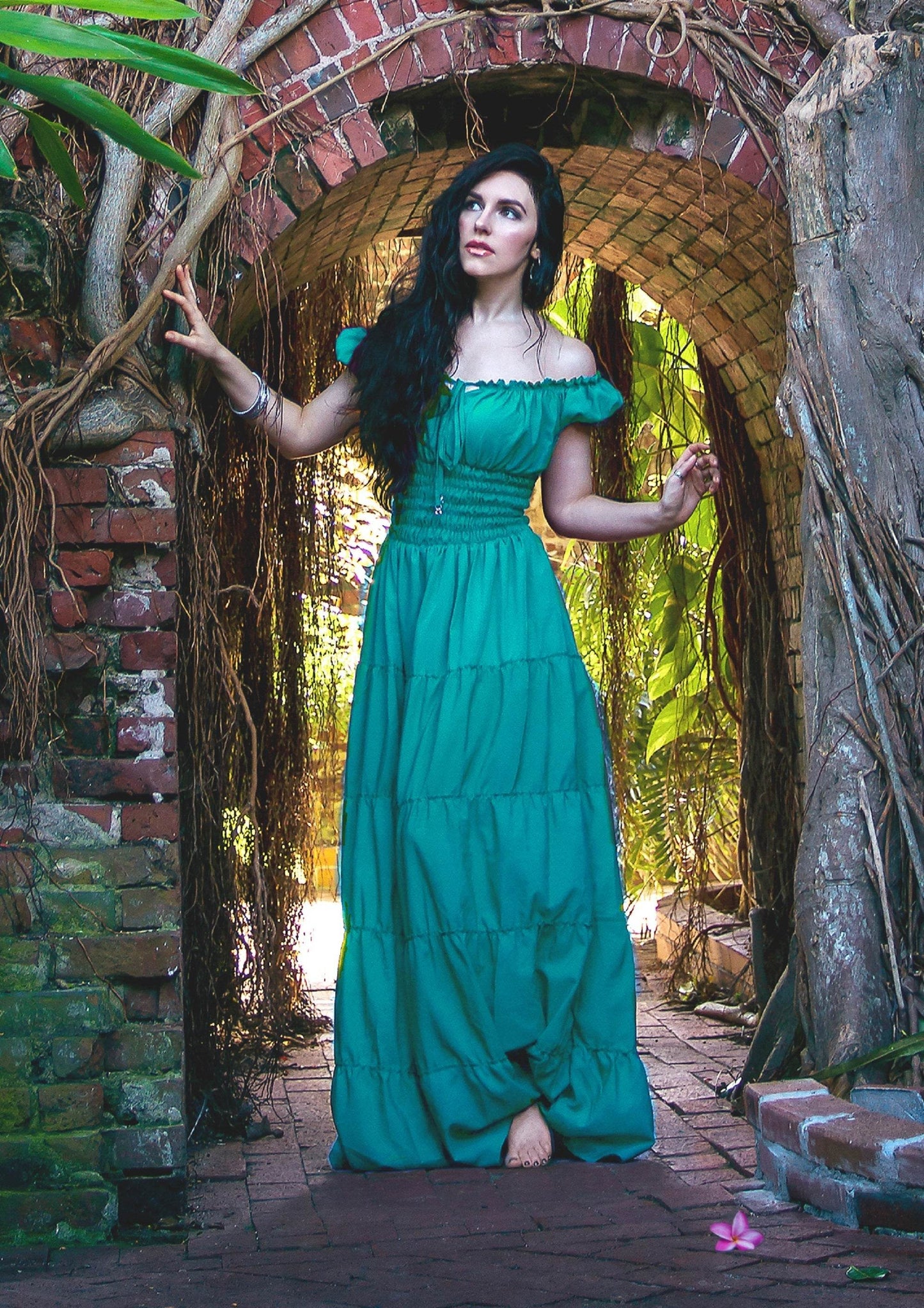 Perfect Hot Weather Renaissance Chemise Bohemian Summer Dress - Seafoam