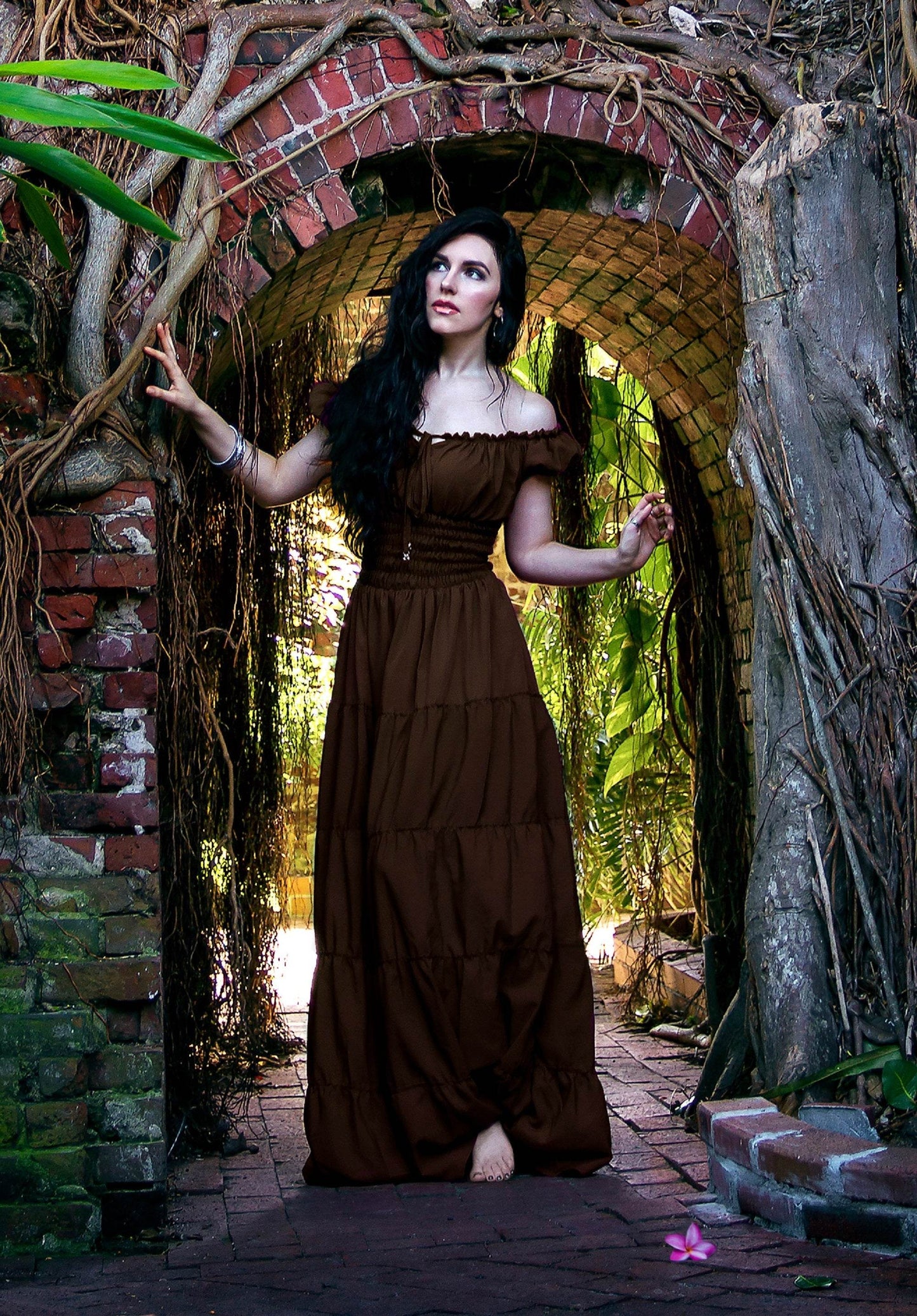 Perfect Hot Weather Renaissance Chemise Bohemian Summer Dress - Truffle