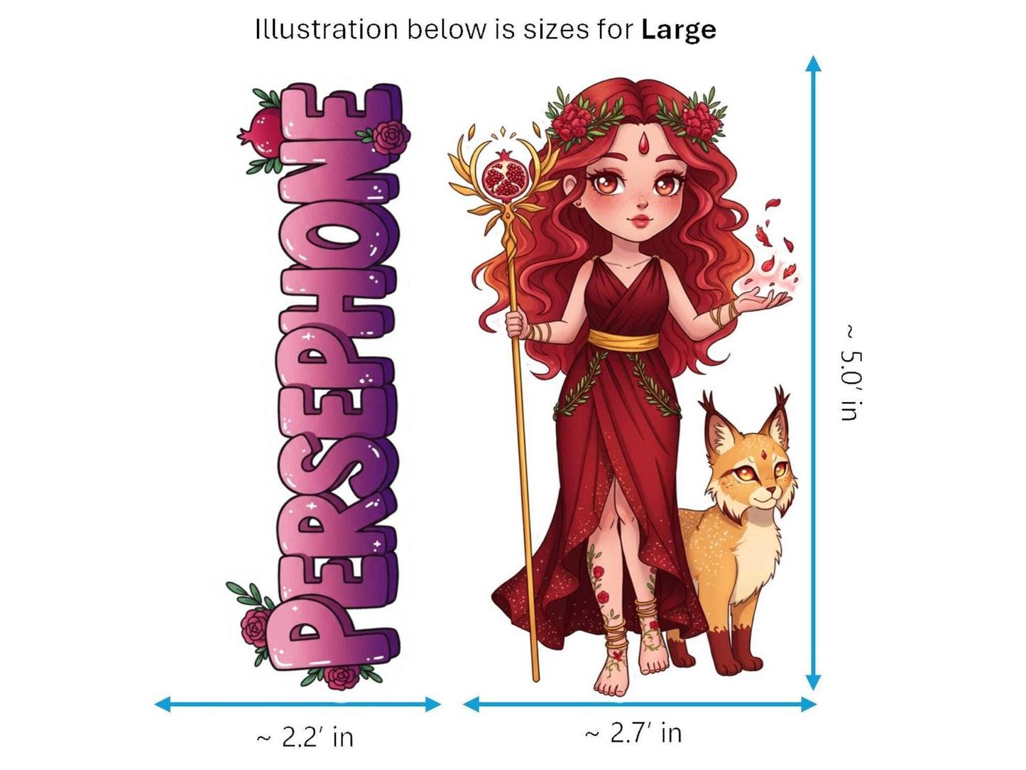 Persephone Sticker and Magnet – Despoina Queen of the Underworld Mythkins™ | Waterproof & UV-Proof - Sticker / Large