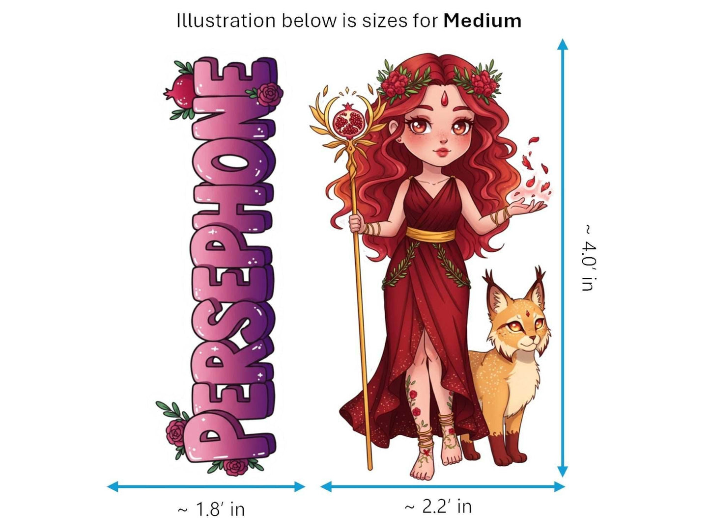 Persephone Sticker and Magnet – Despoina Queen of the Underworld Mythkins™ | Waterproof & UV-Proof - Sticker / Medium