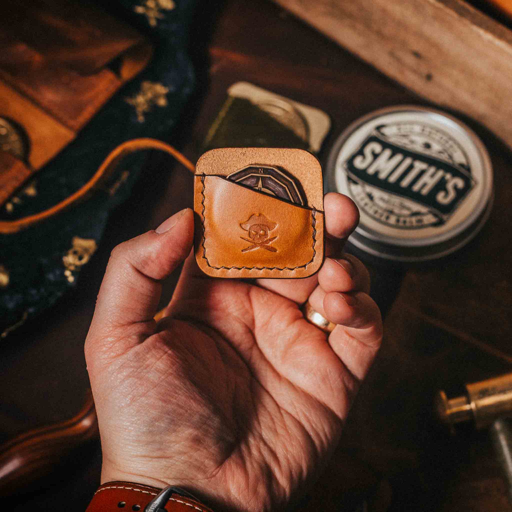 Peso Pocket – Leather Challenge Coin Slip | Pirate Goods
