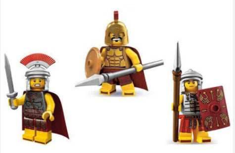 Spartan Warriors & Roman Commander Custom Minifig Set - 
