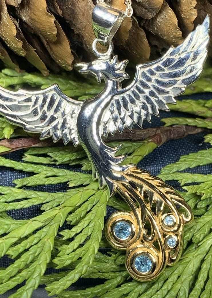 Phoenix Gemstone Necklace - Blue Topaz