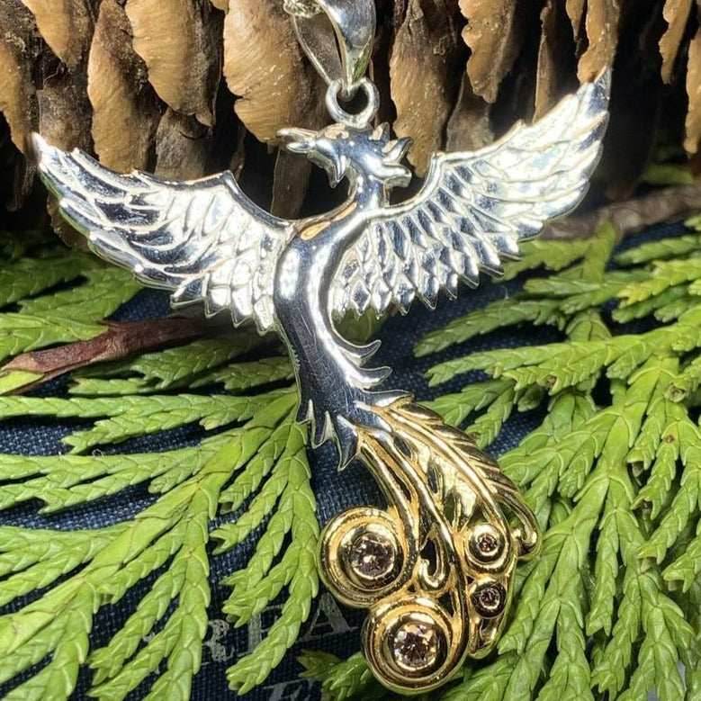 Phoenix Gemstone Necklace - Gold Crystal