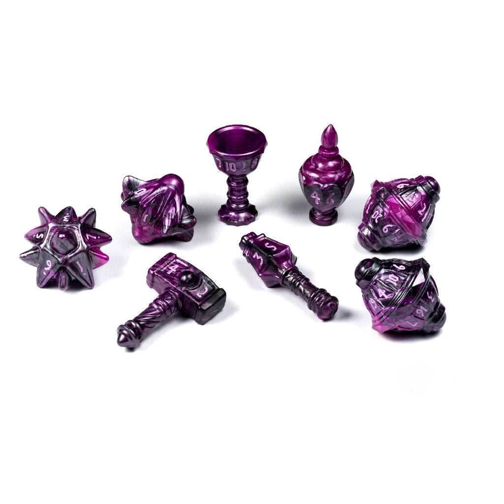 PolyHero Cleric 8 Dice Set - Vile Violet - 