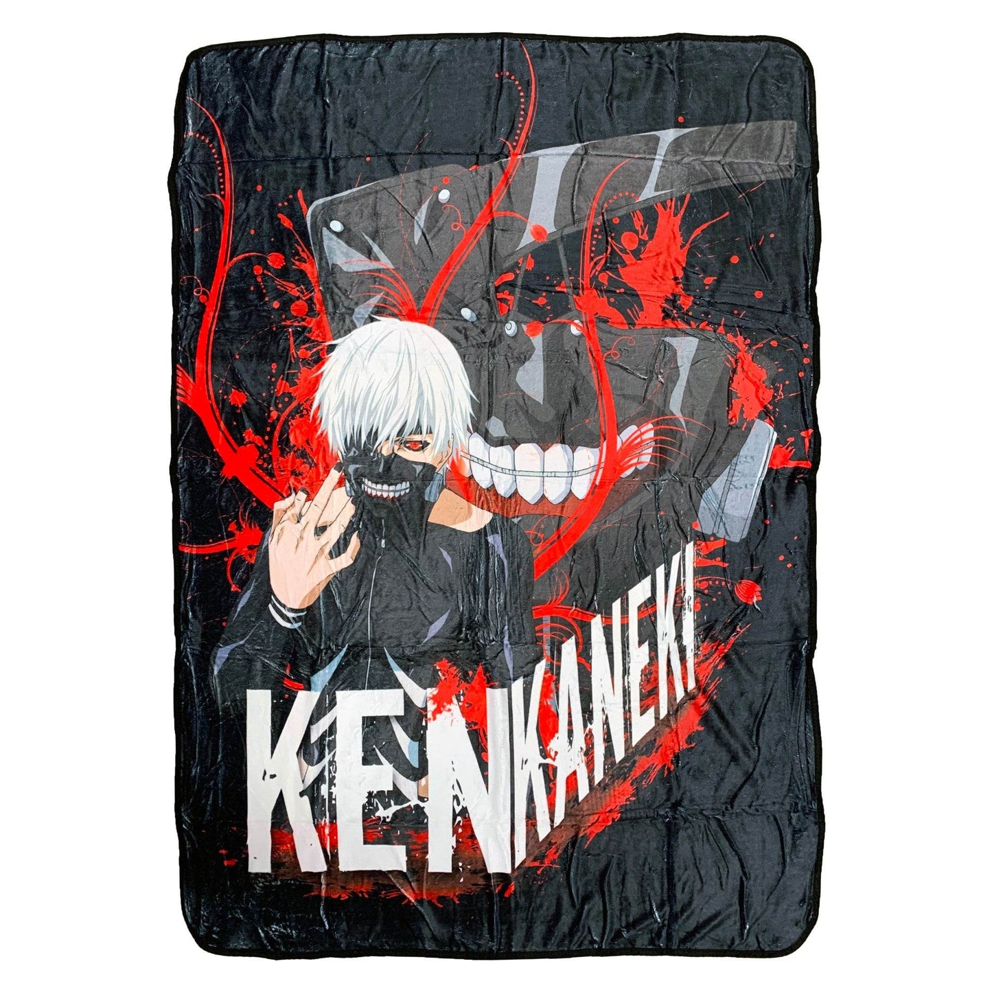 Tokyo Ghoul Ken Kaneki White Hair With Mask Fleece Throw Soft Lightweight Blanket 45x60 Inches - 