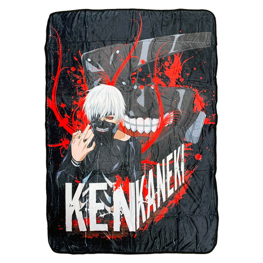 Tokyo Ghoul Ken Kaneki White Hair With Mask Fleece Throw Soft Lightweight Blanket 45x60 Inches - 