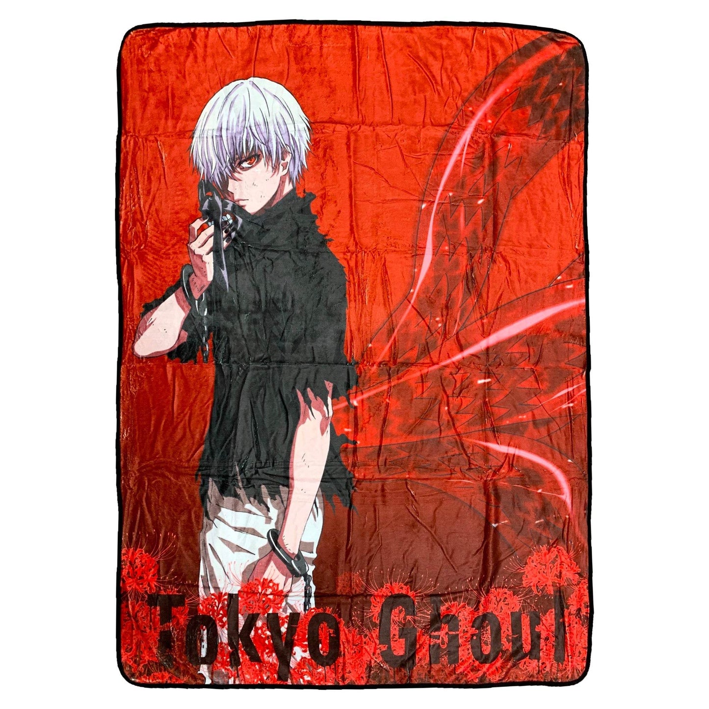 Tokyo Ghoul Ken Kaneki Rinkaku Kagune Fleece Throw Soft Lightweight Blanket 45x60 Inches - 