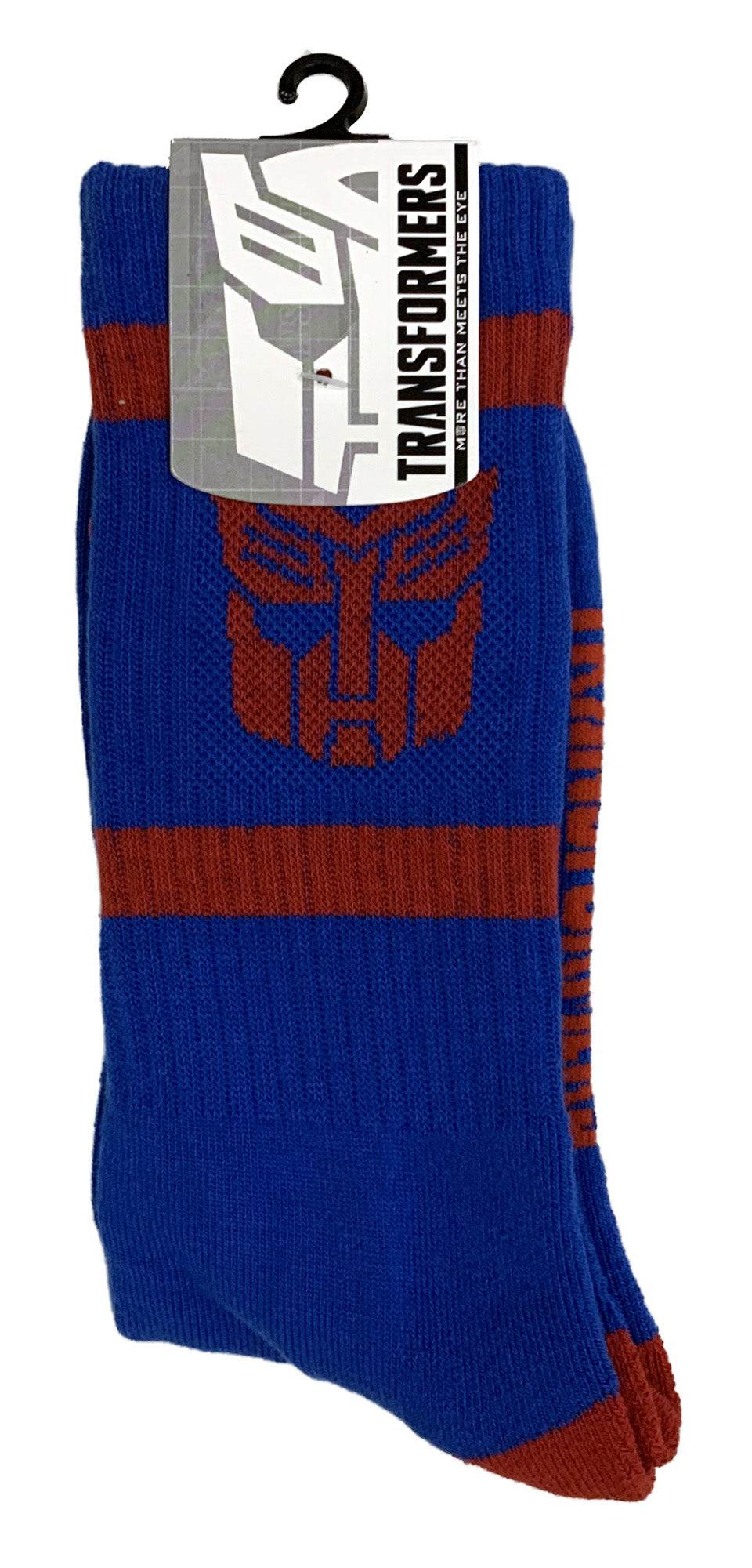 Hasbro Transformers Autobots Symbol Blue and Red Crew Socks - One Size