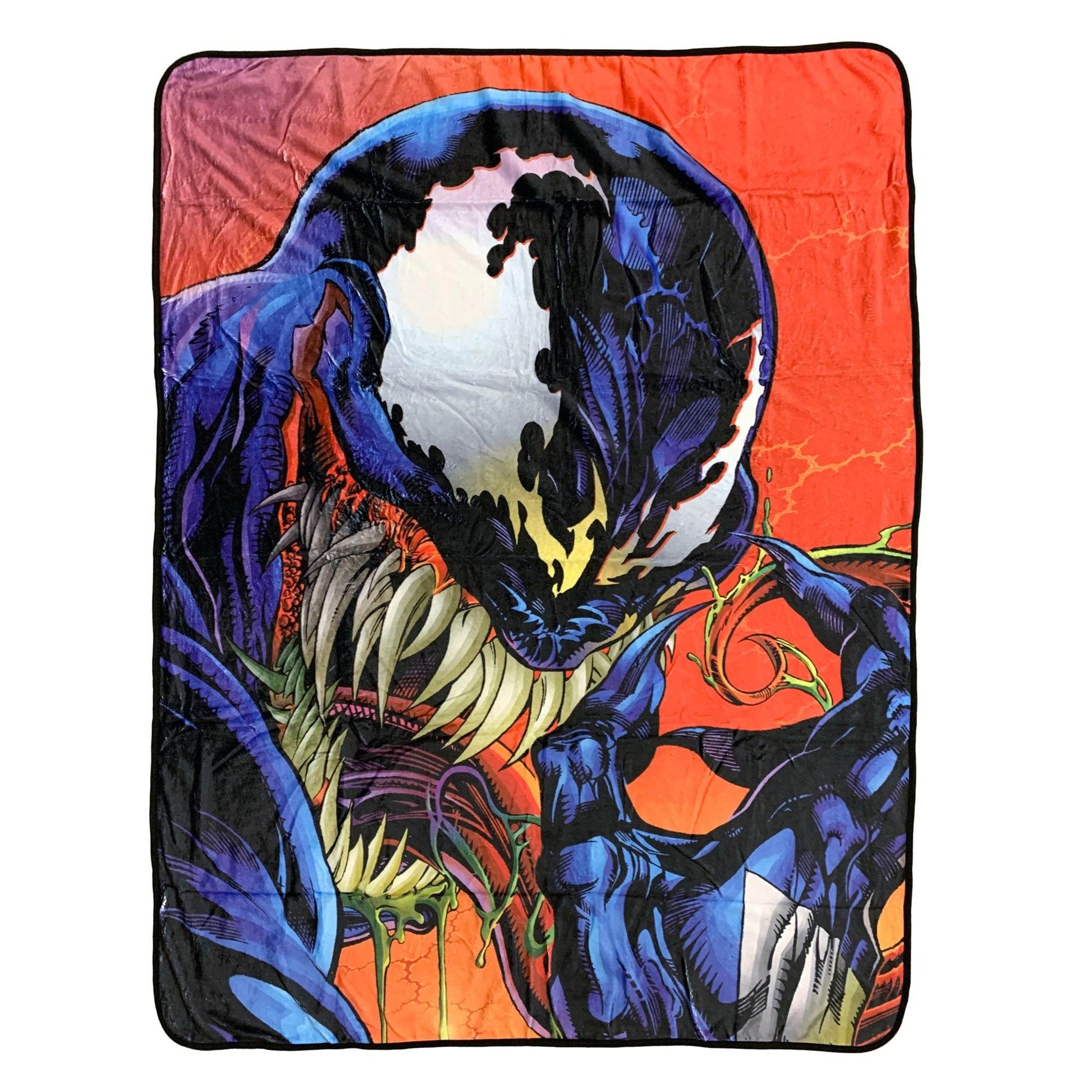 Marvel Venom Tongue Spider-Man Villain Fleece Throw Blanket 45in. By 60in. - 