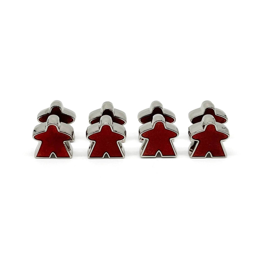 8 Pack of Red Enamel Meeples by Norse Foundry - 