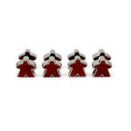 8 Pack of Red Enamel Meeples by Norse Foundry - 