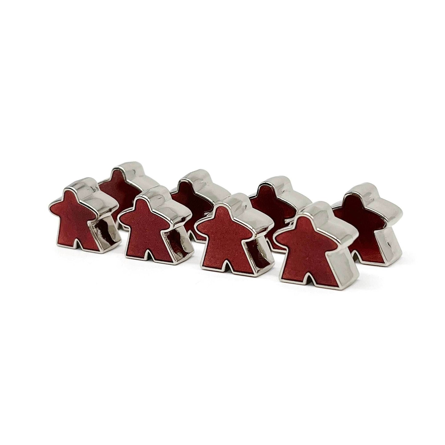 8 Pack of Red Enamel Meeples by Norse Foundry - 