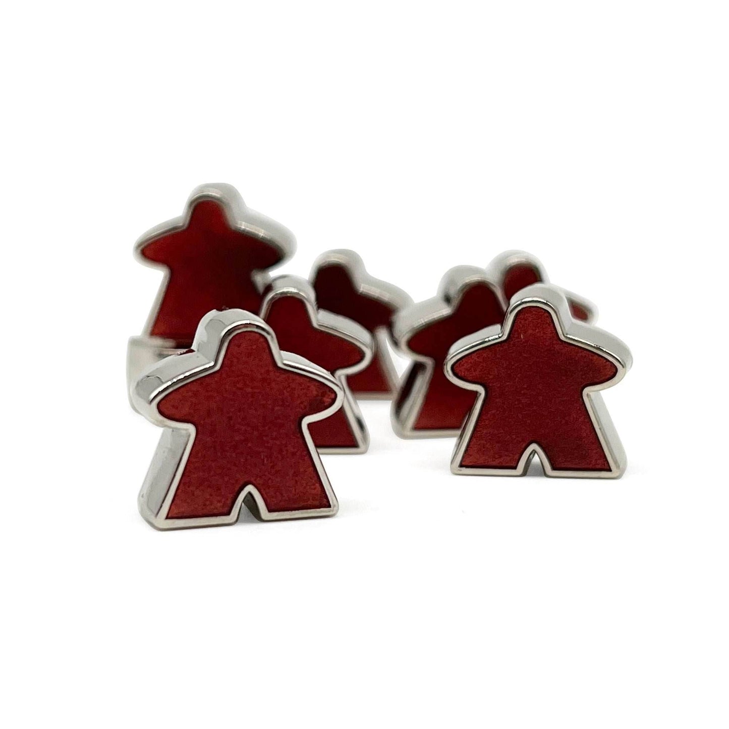 8 Pack of Red Enamel Meeples by Norse Foundry - 