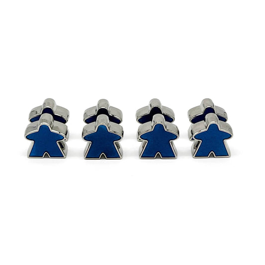 8 Pack of Blue Enamel Meeples by Norse Foundry - 