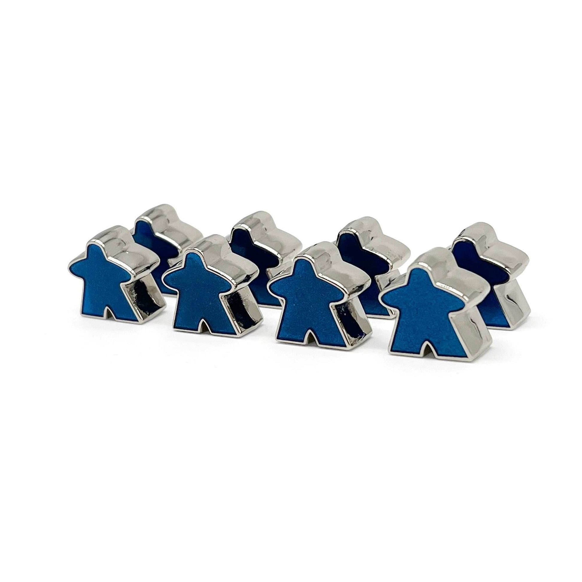 8 Pack of Blue Enamel Meeples by Norse Foundry - 