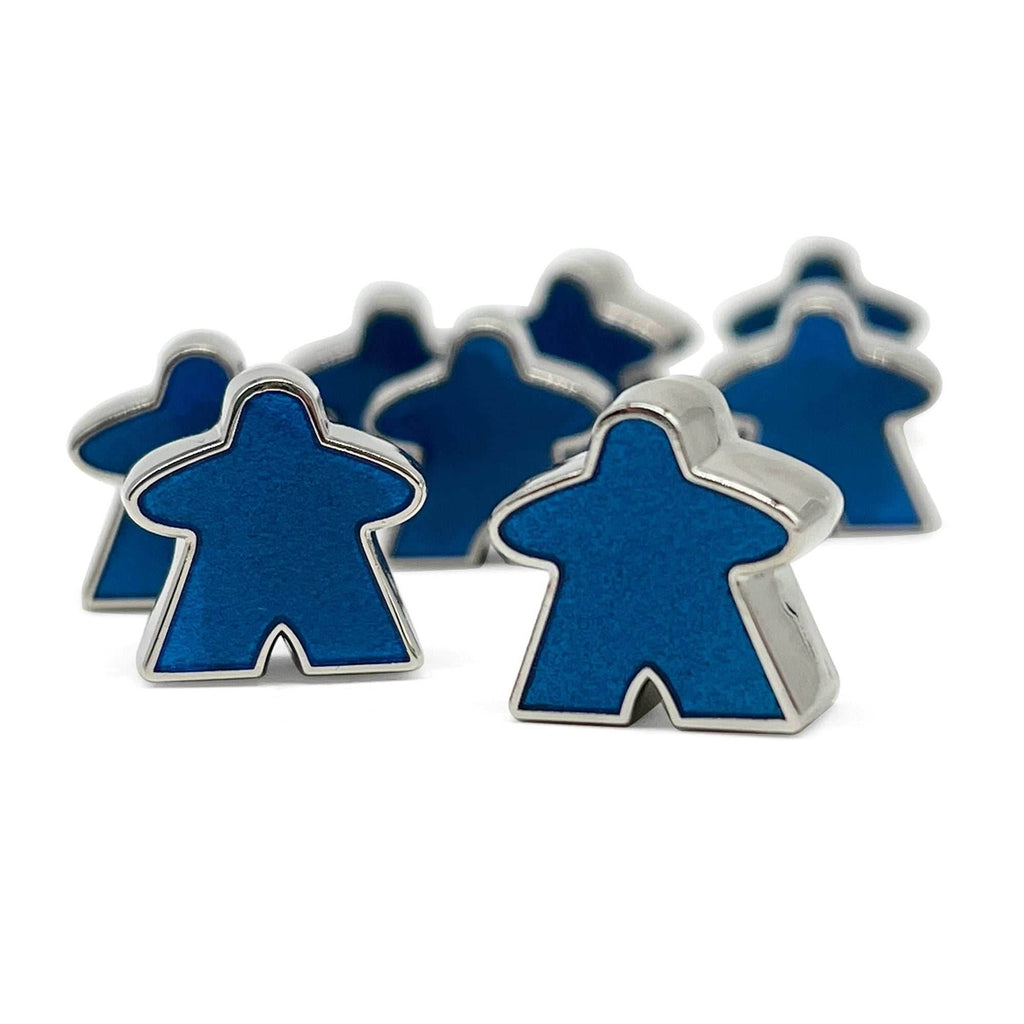 8 Pack of Blue Enamel Meeples by Norse Foundry - 