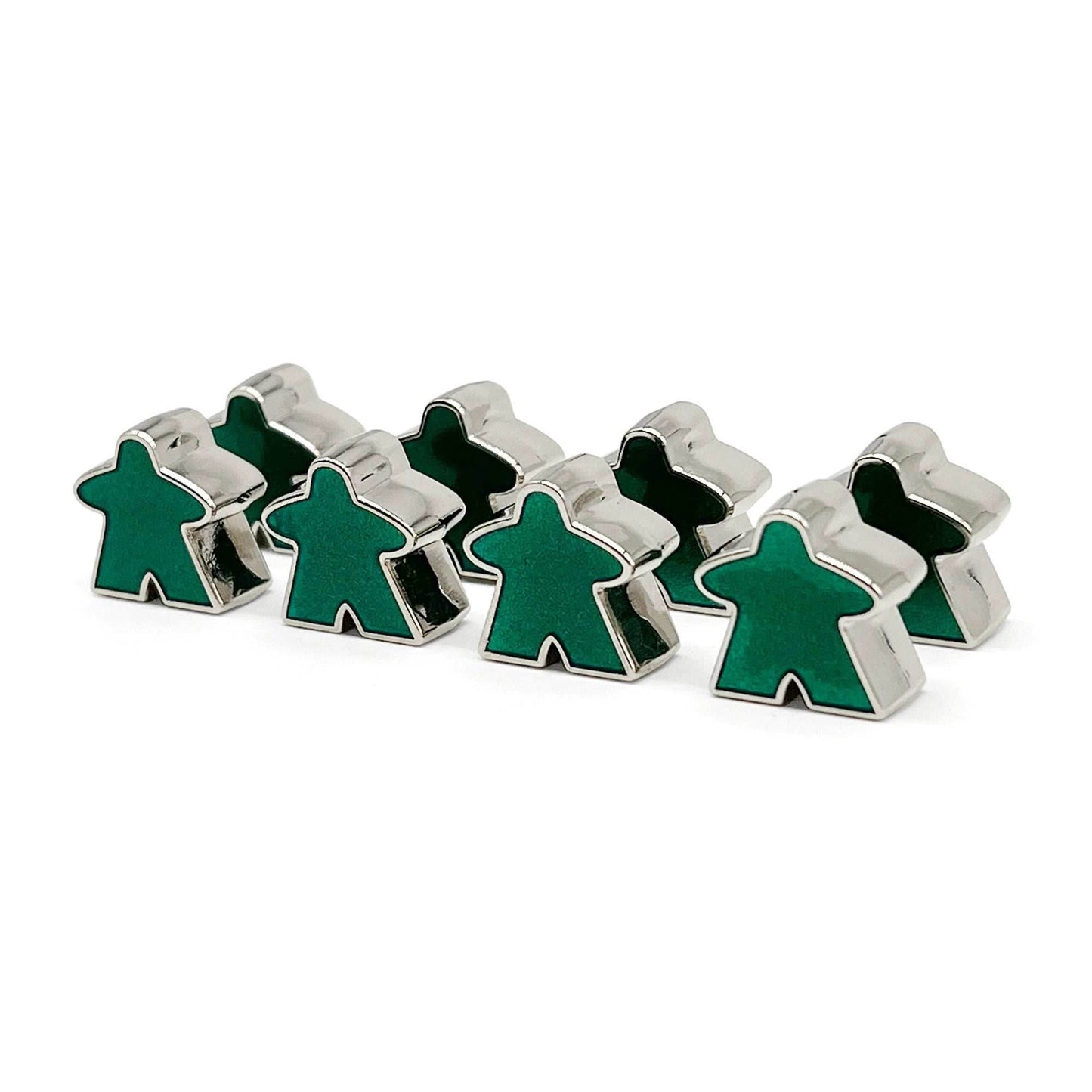 8 Pack of Green Enamel Meeples by Norse Foundry - 