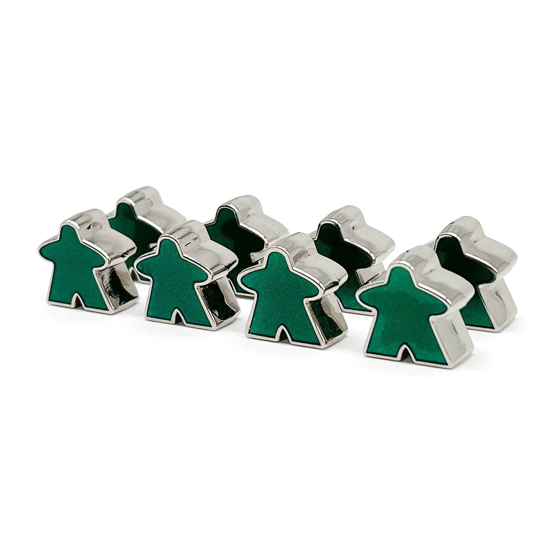 8 Pack of Green Enamel Meeples by Norse Foundry - 