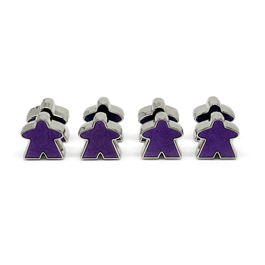 8 Pack of Purple Enamel Meeples by Norse Foundry - 