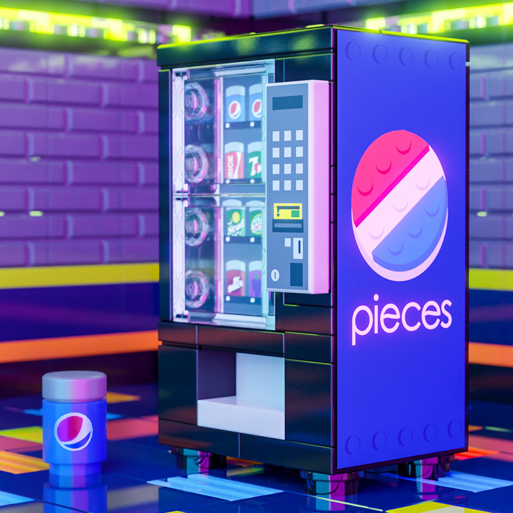 Pieces - B3 Customs Soda Vending Machine made using LEGO parts