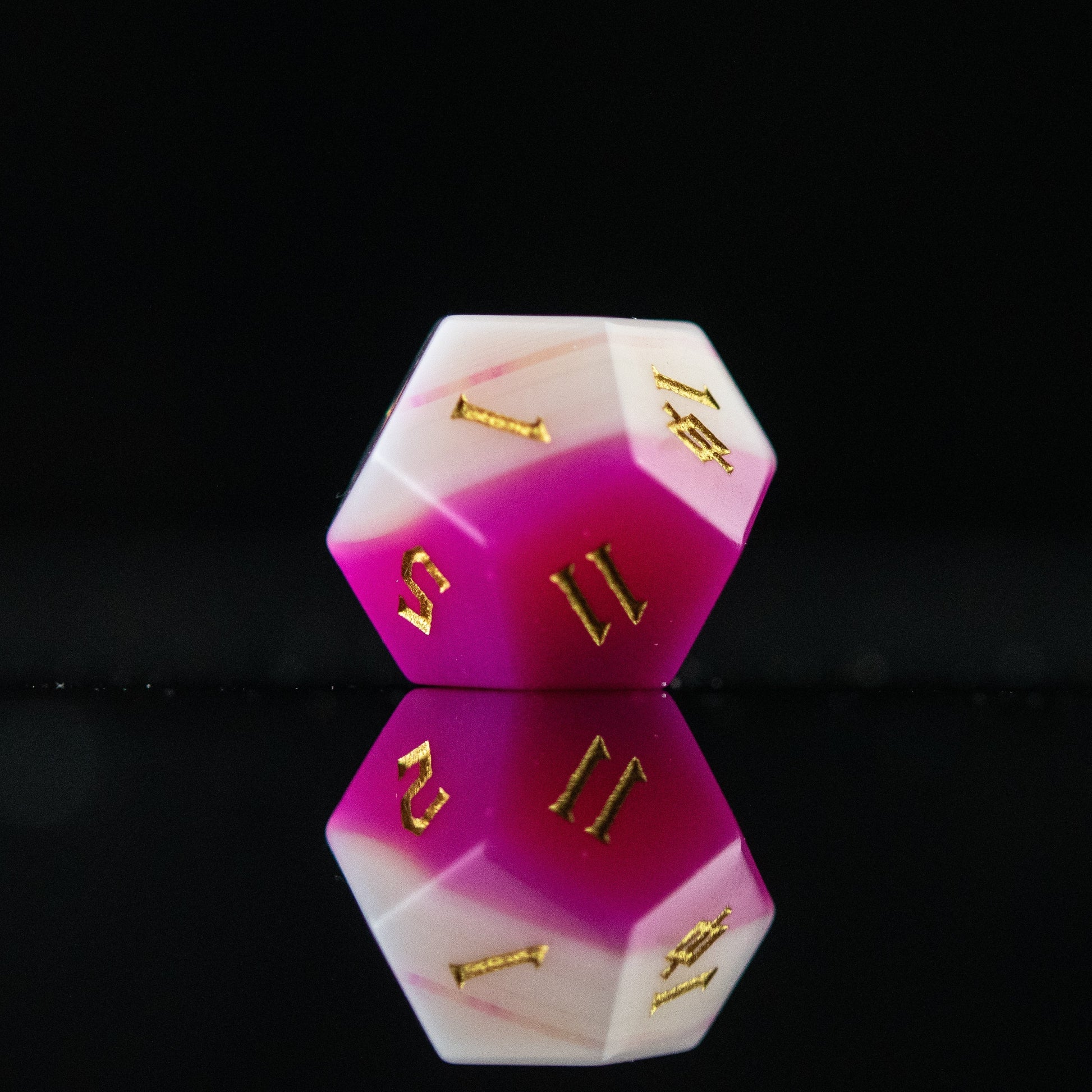 Pink Agate Stone Dice Set