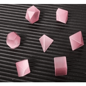 Pink Cat Eye Gemstone Dice Set - 
