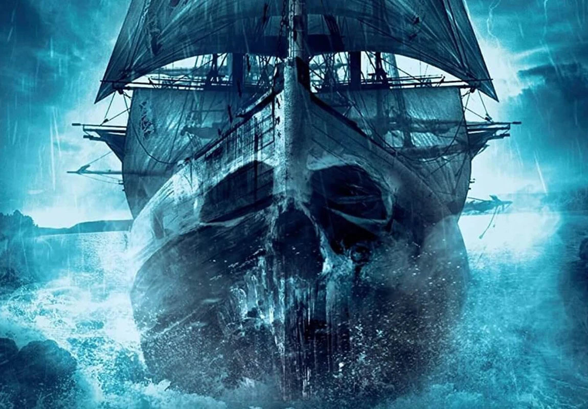 Pirate Ship Sea Rainstorm Backdrop Ghost Banner Haunted Game House Party Decorations Photography Fantasy Horror Island Room