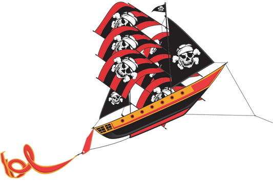 38 Inch tall SuperSize 3D PirateShip Nylon Kite - 