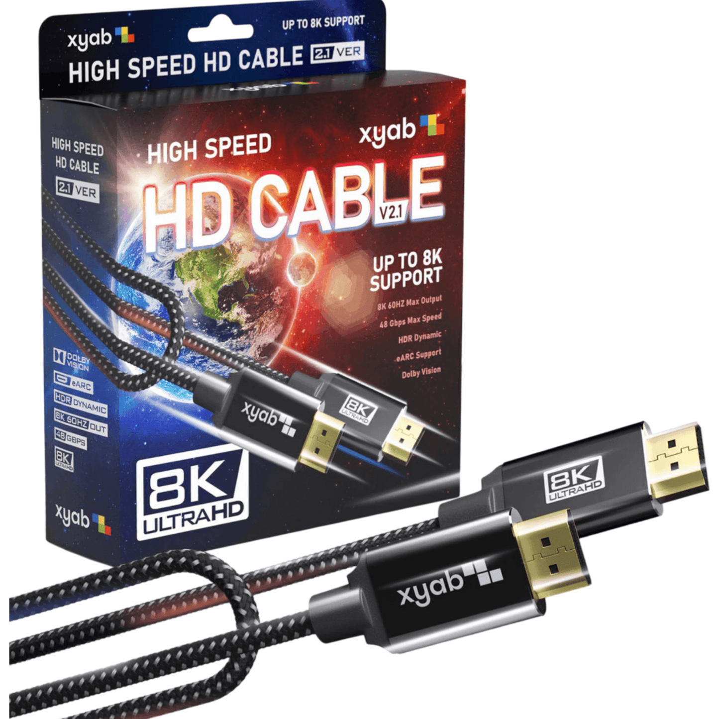 Universal HD 2.1 Ultra High-Speed Cable - 6FT (XYAB) - 