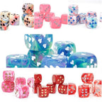 Heart Pips 16MM d6 | 7 Color Options | Multipack Options - One of Each: 7-Pack