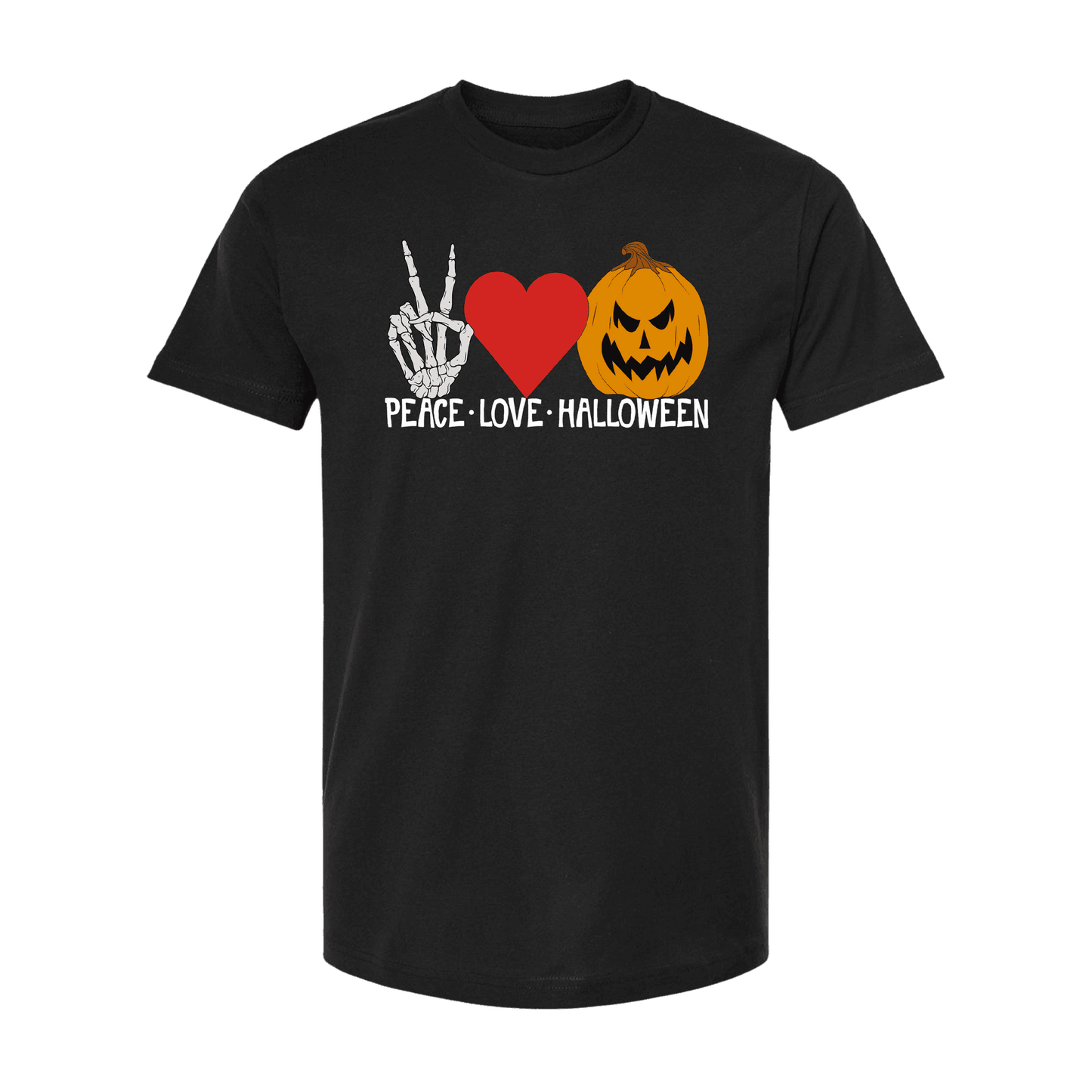 Peace Love Halloween Unisex Tee - Small
