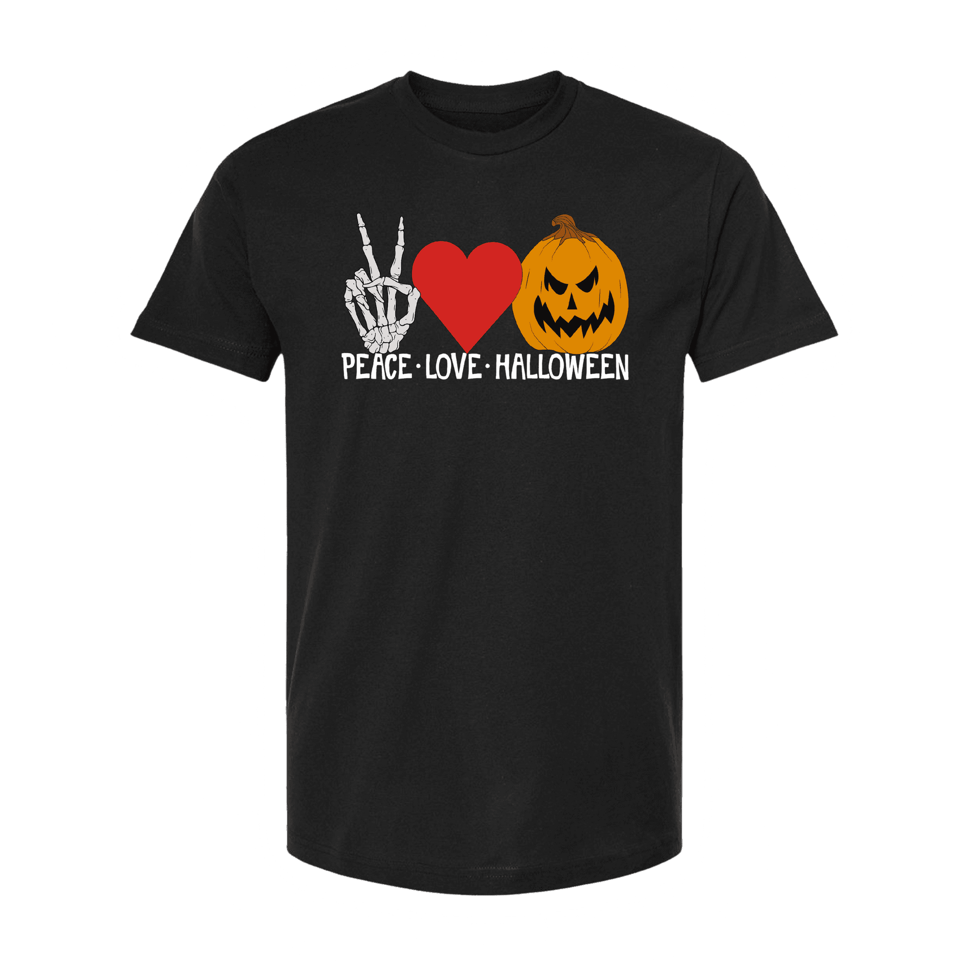 Peace Love Halloween Unisex Tee - Small