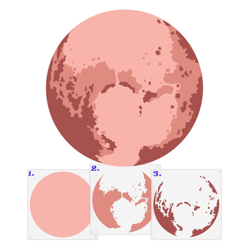 Pluto Wall Mural Stencil Set