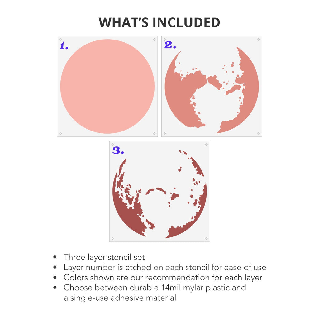 Pluto Wall Mural Stencil Set