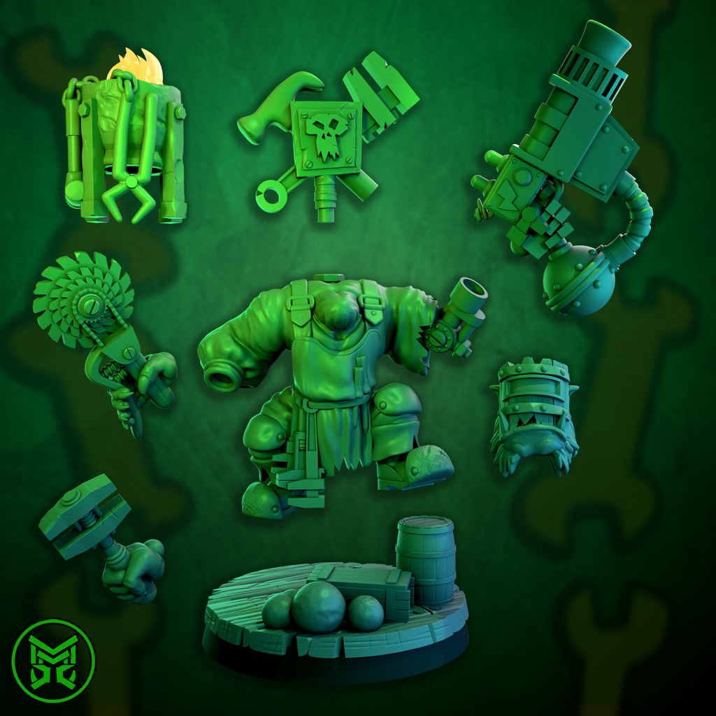 3d Printed Pirate Ork Mekaniks by Mekka Miniatures