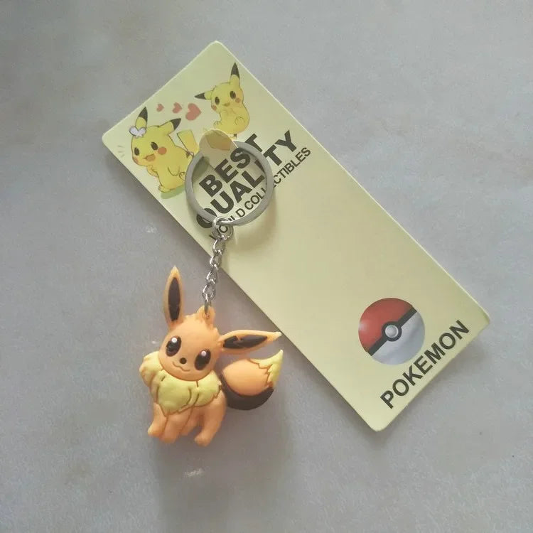 Pokemon Anime Marowak Abra Gengar Ponyta Porygon Alloy Silicone Keychain Accessories Pendant Bag Key Ring Pendant Birthday Gifts