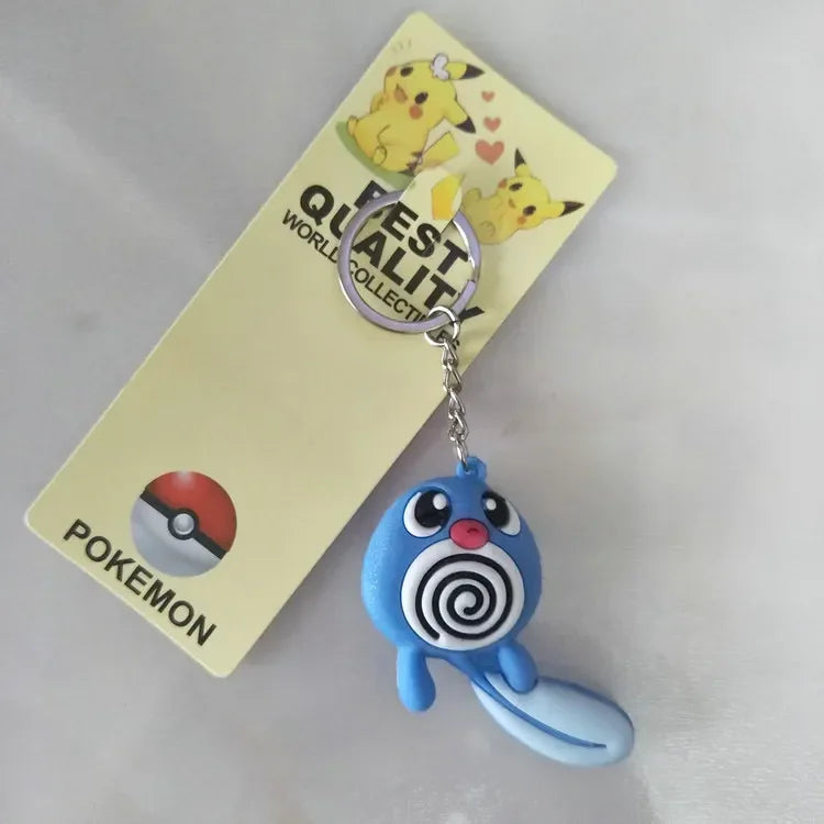 Pokemon Anime Marowak Abra Gengar Ponyta Porygon Alloy Silicone Keychain Accessories Pendant Bag Key Ring Pendant Birthday Gifts