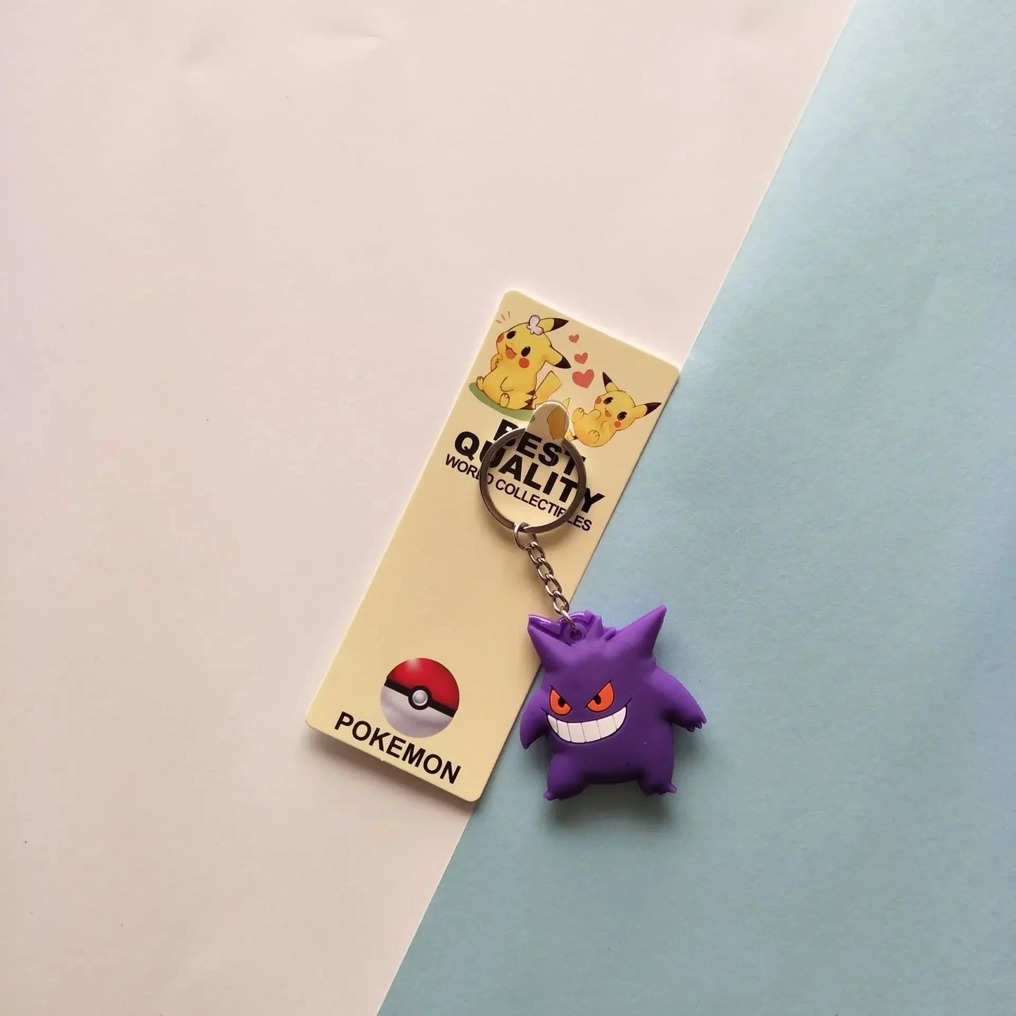 Pokemon Anime Marowak Abra Gengar Ponyta Porygon Alloy Silicone Keychain Accessories Pendant Bag Key Ring Pendant Birthday Gifts