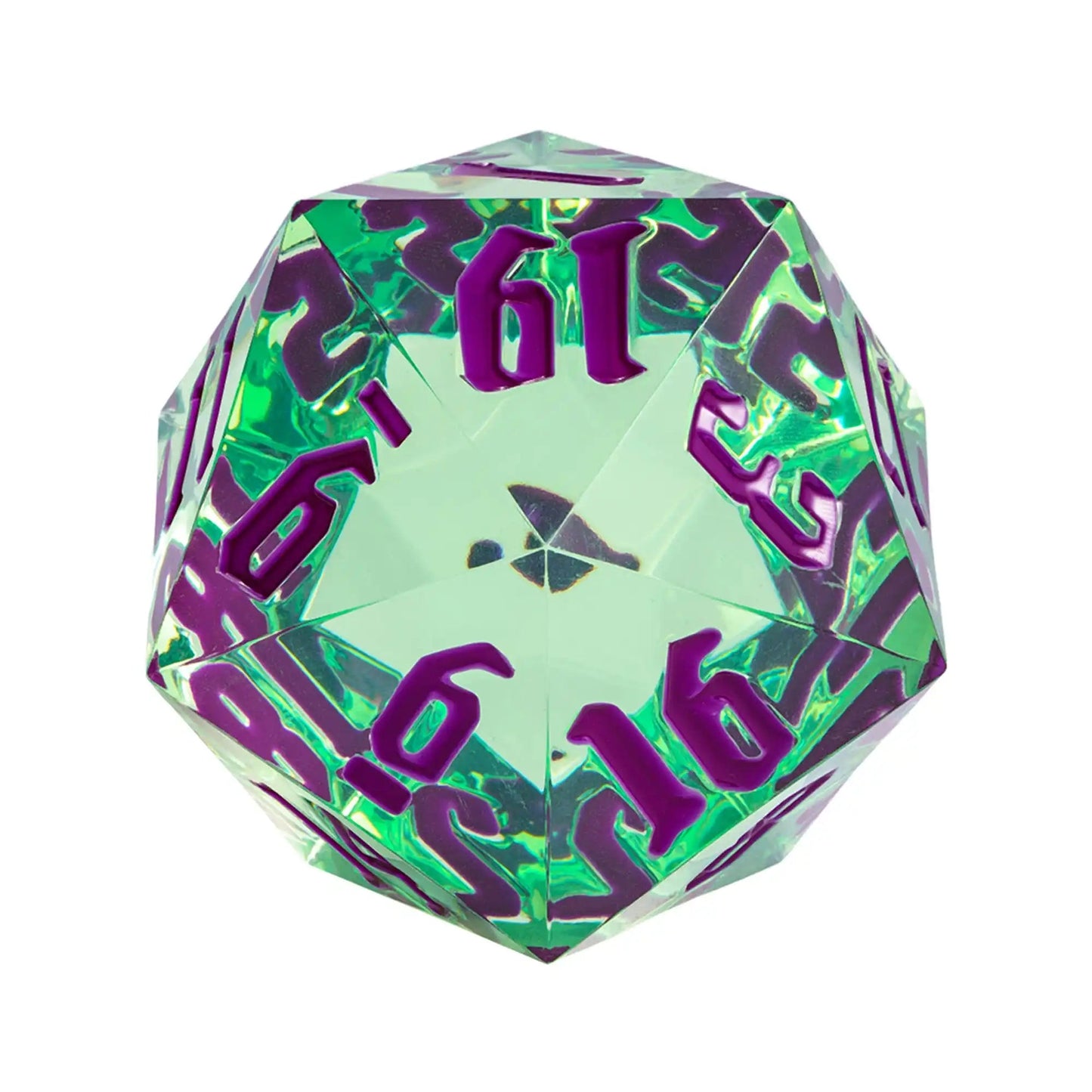 Poludie 1pc Crystal 55mm D20 Dice 20 Sides Large Size Polyhedral Dice for Role-Play Game D&D Bar Pub Party RPG Board Games