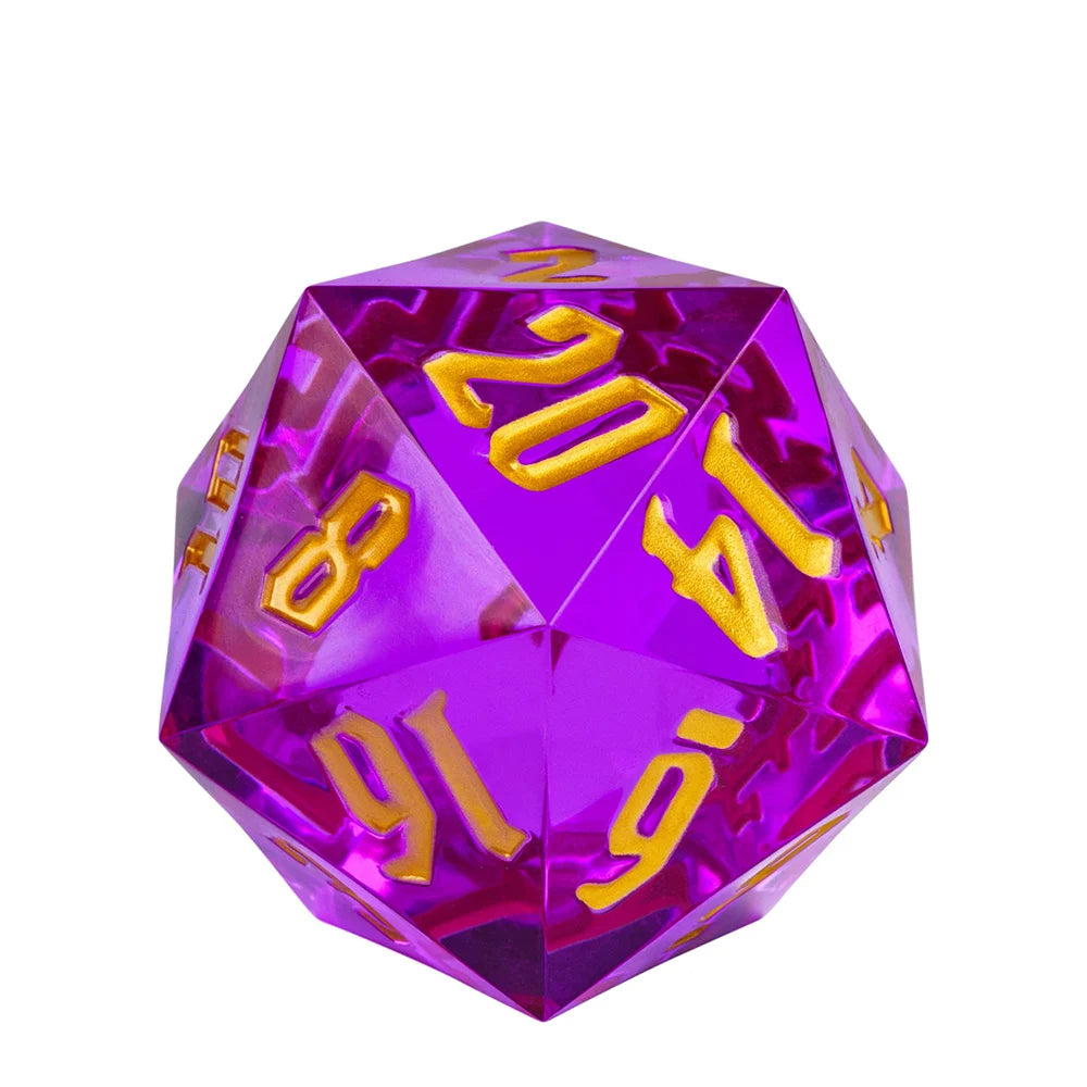 Poludie 1pc Crystal 55mm D20 Dice 20 Sides Large Size Polyhedral Dice for Role-Play Game D&D Bar Pub Party RPG Board Games