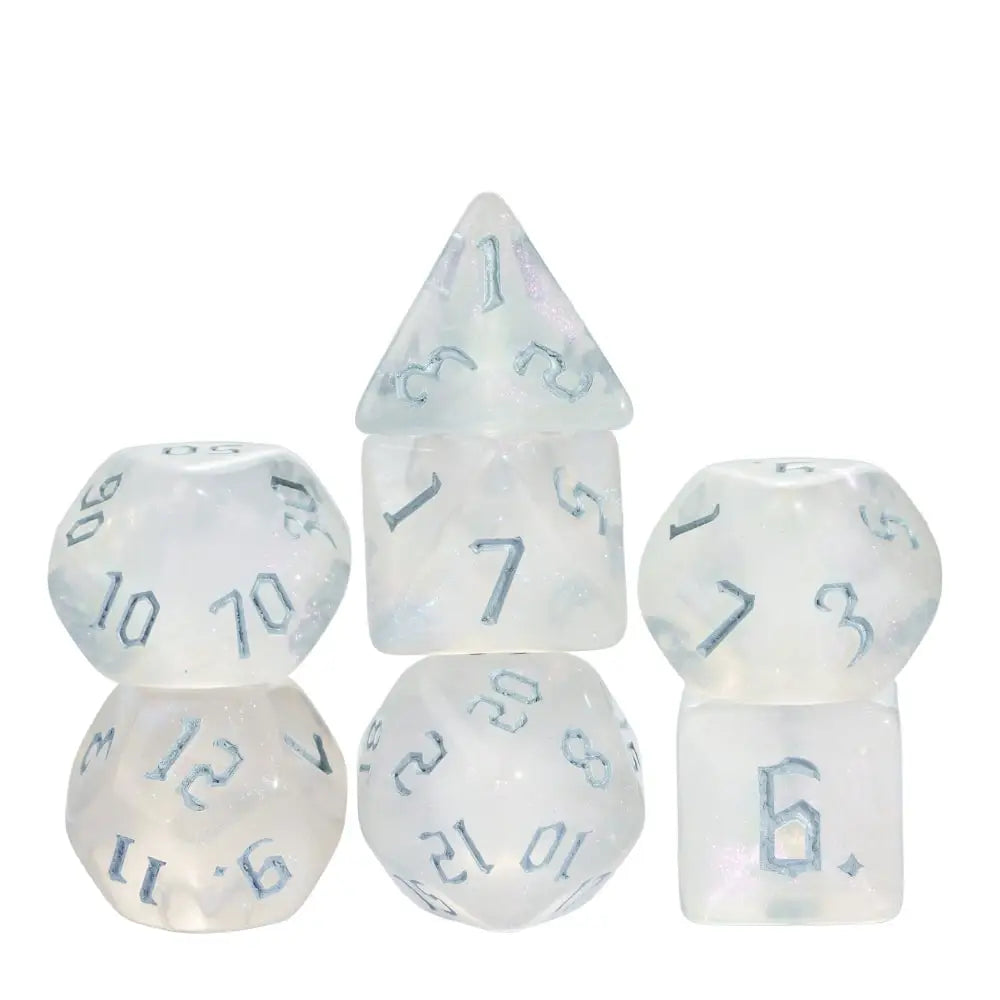 Poludie DND 7Pcs/Set Pink Gold Dice Set D4 D6 D8 D10 D% D12 D20 Translucent Polyhedral Dice for Role Playing Board Game D&D RPG